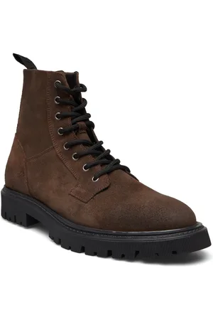 Les Deux Tatum Suede Lace-Up Boot Brown