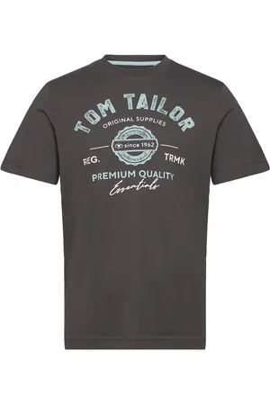 TOM TAILOR T-Shirt With Logo Print Grey