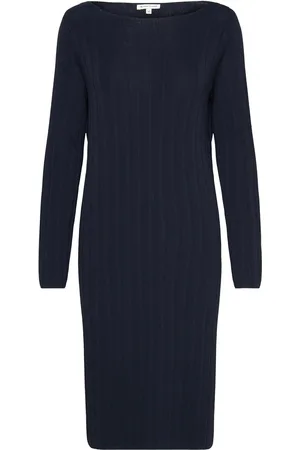 TOM TAILOR Dress Knitted Rib Plissee Blue