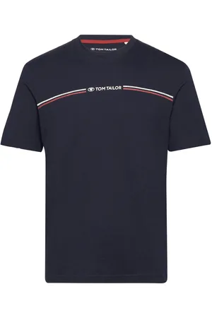 TOM TAILOR Printed Crewneck T-Shirt Navy