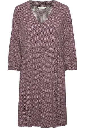 TOM TAILOR Feminine V-Neck Dress Burgundy