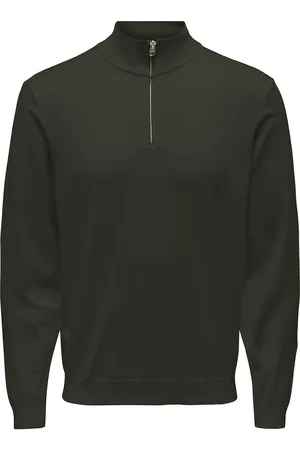 Only & Sons Onswyler Life Reg 14 Half Zip Knit Noos Green