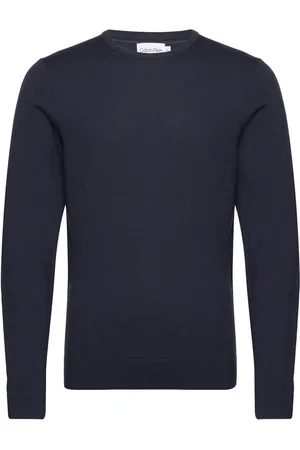 Calvin Klein Superior Wool Crew Neck Sweater Navy