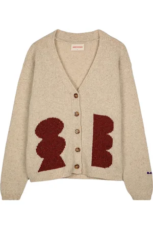 Bobo Choses Geometric Shapes Long Cardigan Beige