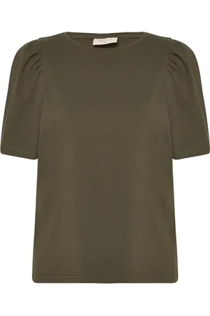 Freequent T-Shirt From Freequent In A Soft Material. The T-Shirt Has A Simple Silhouette W Khaki