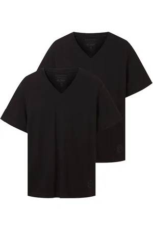 TOM TAILOR Double Pack V-Neck Tee Black