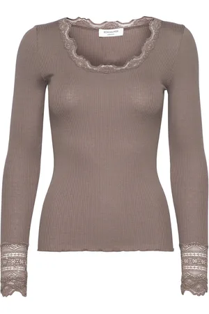 Rosemunde Rwbenita Ls O-Neck Lace T-Shirt Grey