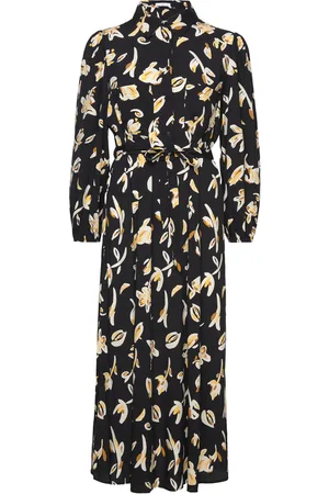 MANGO Printed Shirt Dress Black