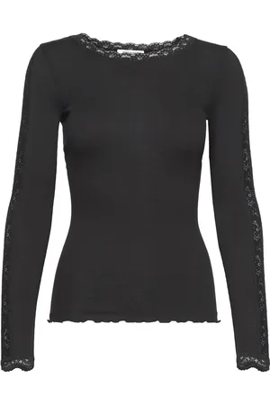 Rosemunde Organic T-Shirt W/ Lace1 Black