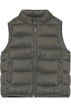 MANGO Quilted Gilet Khaki