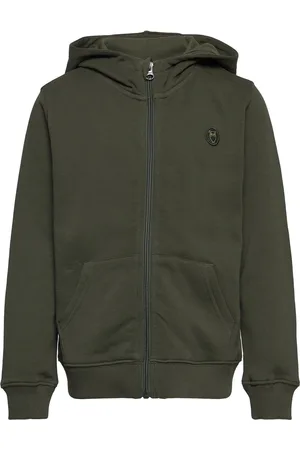 Knowledge Cotton Apparal Badge Zip Hood Sweat - Gots/Vegan Khaki