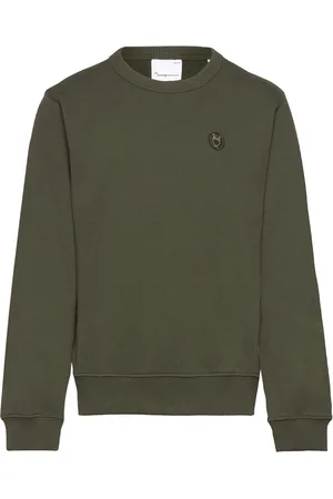 Knowledge Cotton Apparal Regular Badge Crew Neck Sweat - Got Green