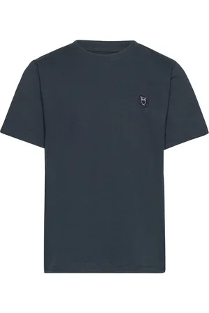 Knowledge Cotton Apparal Regular Fit Badge T-Shirt - Gots/Ve Navy
