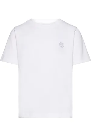 Knowledge Cotton Apparal Regular Fit Badge T-Shirt - Gots/Ve White