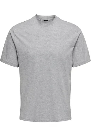 Only & Sons Onsotis Life Reg Mock Neck Tee Grey
