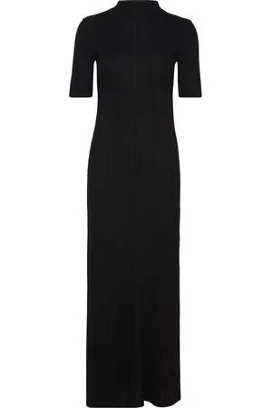 Hope Ribbed Turtleneck Dress Black