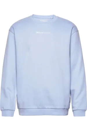 TOM TAILOR Crew Neck Sweater With Print Blue