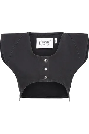 Cannari Concept Crop Vest Black