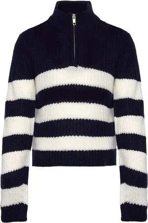 ONLY Kognewbella Nicoya L/S Zip Pullover Knt Navy