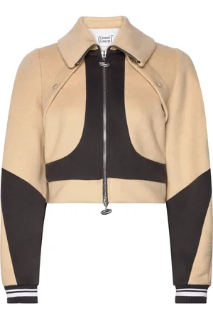 Cannari Concept Cropped Bomber Jacket Brown