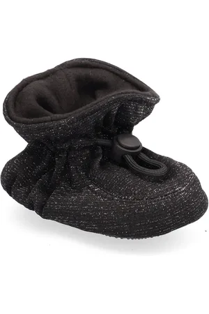 Melton Glitter Textile Slippers Black