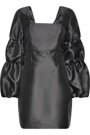 By Malina Georgia Double Pouf Sleeve Mini Dress Black