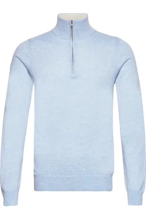Davida Cashmere Man Half Zip Blue