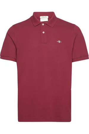 GANT Reg Shield Ss Pique Polo Burgundy