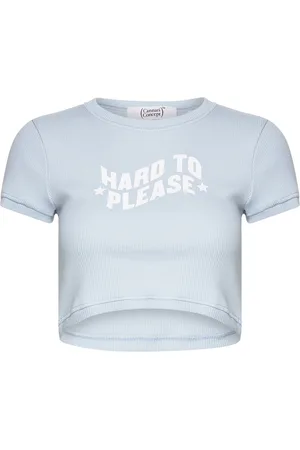 Cannari Concept Rib Cropped T-Shirt Blue