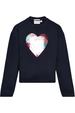 TOM TAILOR Sequin Artwork Sweatshirt Navy