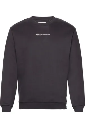 TOM TAILOR Crew Neck Sweater With Print Black