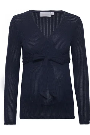 Mama;licious Mlannette Tess Ls Jrs Top 2F A. Navy