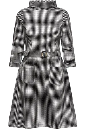 Jumperfabriken Kim Dress Houndstooth Black