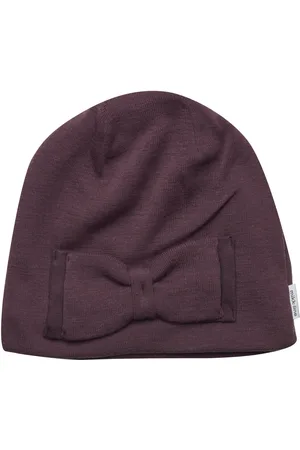 Mikk-Line Wool Hat W. Bow Burgundy