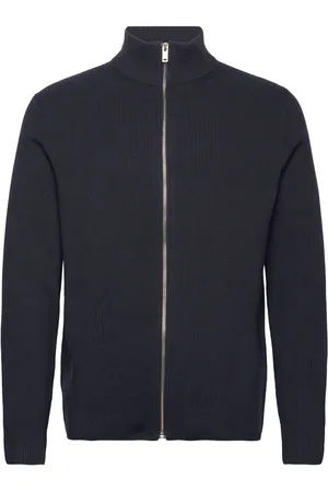 Lindbergh Knitted Zip Cardigan Navy
