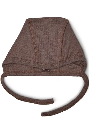 Smallstuff Baby Helmet, Rose Brown Drop Needle, Merino Wool Brown