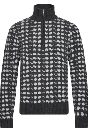 Holzweiler Castle Nordic Pattern Half Zip Grey