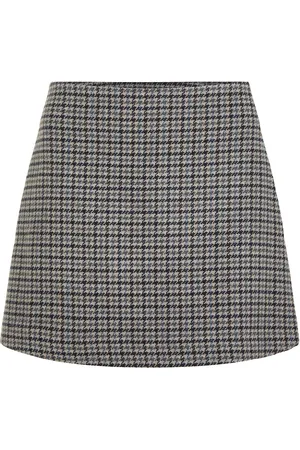 Tommy Hilfiger Wool Check Mini Skirt Grey