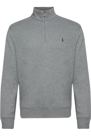 Ralph Lauren Luxury Jersey Quarter-Zip Pullover Grey
