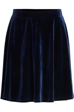 VILA Vikatja Hw Short Velvet Skirt/Ka Navy
