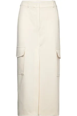 MANGO Cargo Skirt With Slit Cream