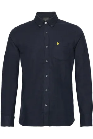 Lyle & Scott Plain Flannel Shirt Navy