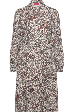 ESPRIT Patterned Shirt Dress Brown