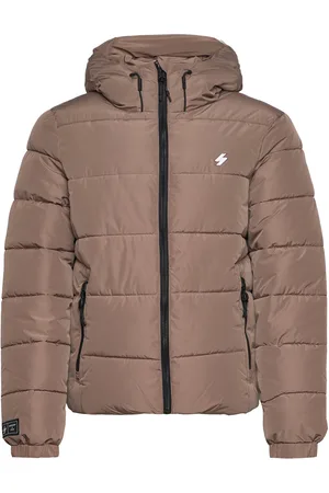 Superdry Hooded Sports Puffr Jacket Beige