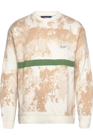 Denim Project Dpknitted Camo Stripe Sweater Beige