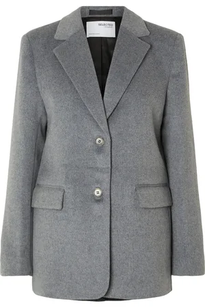 SELECTED Slfsasja Wool Blazer B Grey