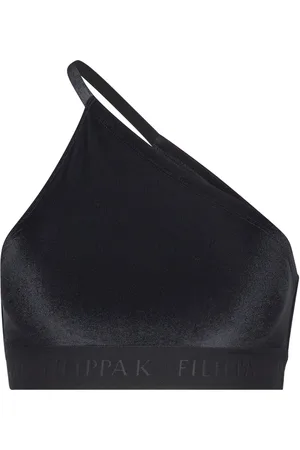 Filippa K Asymmetric Velvet Bra Black