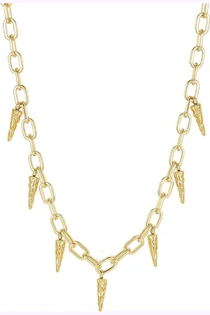 Bud to rose Spike Chain Necklace Gold Gold