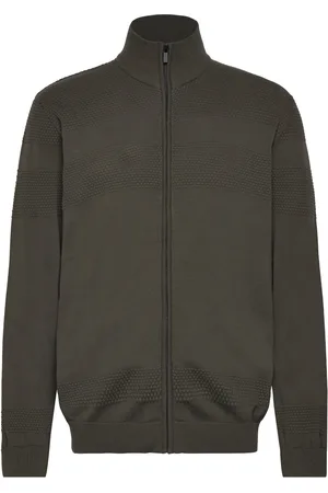 Lindbergh Zip Cardigan Pearl Knit Khaki