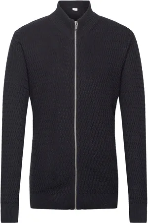 Lindbergh Zip Structure Cardigan Black